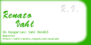 renato vahl business card